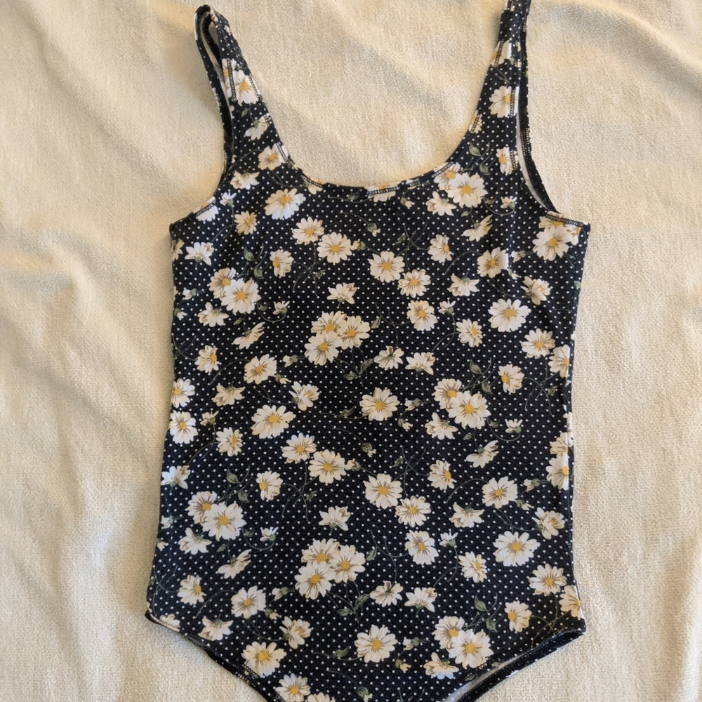 Forever 21 Polkadot Floral Bodysuit